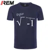 Rem Yaz Giysileri Erkekler için Komik T Shirt Geek Matematik Şaka Baskı T-shirt Pamuk Kısa Kollu Hip Hop Tees Artı Boyutu 210629