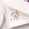 Kleine cursieve 26 hoofdletters ketting enkele partner naam eerste alfabet Q-Z charme swirl monogram woord tekst karakter hanger ketting kettingen voor vrouwen meisjes