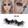 27 ~ 30mm 컬러 3D 밍크 속눈썹 극적인 솜털 볼륨 거짓 속눈썹 강조 표시 End Cosplay Costumes Full Strip Lashes 메이크업