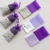 Sachets en Organza de coton violet lavande, sachets de fleurs séchées à faire soi-même, bourse douce pour garde-robe, sac cadeau vide anti-moisissure, BagZC543