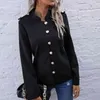 Roupas de outono Mulheres Blazers de manga comprida Slim terno curto casaco único breasted vintage mulheres blazer negro senhora 210514