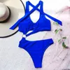 Costumi da bagno da donna Costume da bagno intero da donna sexy Scava fuori Costume da bagno solido Monokini 2022 Ragazza da spiaggia