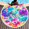 Microfiber plus tassel round beach bath towel yoga mat tie-dye series CCF6032