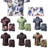 26 farbe männer hawaii beiläufige set fashion 2 stücke schweißanzug kurze hülse hemd + shorts set männliche trainingsanzug sommer holiday sportuit x0610