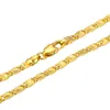 Correntes banhadas a ouro 24k para homens e mulheres, gargantilha de joias finas encantadoras 3mm, colares inteiros, lindo presente, corrente de elos party8626959