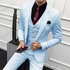 Gwenhwyfar Nane Yeşil Tek Göğüslü Suit Damat Düğün Takım Elbise Erkekler Elbise Takım Elbise Yemeği Parti Balo Takım Elbise (Ceketler + Yelek + Pantolon) X0909