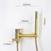 Set doccia per bagno Rubinetto per vasca da bagno in oro spazzolato Set di rubinetti per vasca a cascata a parete incorporati nel rubinetto dell'acqua della vasca