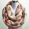 Женская вискоза из хлопчатобумажных ежах печати Infinity Scarf для женщин Разнообразие животных принты Круг шарфы модные кольцевые шарфы