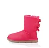 dames winter luxurys designer laarzen meisje klassieker uggs dames sneeuwschoen enkel boog mini vacht zwarte kastanje roze bowtie dames schoenen maten 36-41 mode buiten