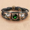 12 Horoscope Sign Glass Cabochon Charm Bracelet Multilayer Leather Wrap Bracelets Fashion Jewelry For Women Men