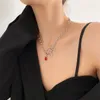 Подвесные ожерелья O-Chain Spider Ruby Clavicle Chain сплав сплав с сплавными сплавными сплав