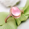 Обручальные кольца 5 карат розовый круглый циркон кольцо для женщин ювелирные изделия розовые золото.