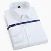 Najwyższej Jakości Mężczyźni Sukienka Koszula Non Iron Moda Z Długim Rękawem Formalna Regularna Fit Office Camisa Social Masculina 220312