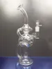 Pipes en verre Bécher Bong Pipe à fumer Pyrex Pipe à main Poignée Recycleur de verre Dab Rig Pommeau de douche Inline Hookah cheechshop