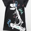 Saltando Metros de Algodão de Verão T Camisas Para Meninos Desgaste Dinossauros Imprimir Moda Miúdos Manga Curta Tops Children's Roupas Tees 210529