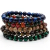 Bracelets en pierre naturelle de 8mm, perles en œil de tigre, bouddha, pour hommes et femmes, brin masculin, accessoires de bijoux à portée de main