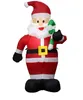 Santa Claus Gingerbread Man Kerstopblaasartikelen Binnen- en buitendecoratie met LED-verlichting Opblazen Verlichte tuin Gazon Feestelijk feestdecor 4.9ft