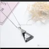 Kettingen hangers sieraden druppel levering 2021 trui ketting driehoek rij-type blauwe hanger legering deel kleine kristal sier plated