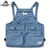 Lindsey Seader Outdoor Tactical Fishing Vest Jackor Men Mesh Multi-Pocket Ärmlös Waistcoat Verktyg Man Bag tillbaka 210923