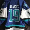 Vin40Quebec Nordiques #19 Joe Sakic White Blue Vintage Men's Ice Hockey Jersey Custom Code Size S-4XL