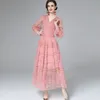 Women's Runway Dress Sexy V Neck Long Sleeves Tiered Ruffles Elegant Layered Party Prom
