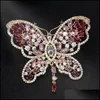Szpilki, broszki biżuteria zlxgirl ślubny kolor różne specyfikacje cyrkon motyl broszka pinki miedziane szalik cor men dostawa 2021 pjvw