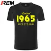 1965 Begränsad utgåva Gulddesign Mäns Svart T-shirt Cool Casual Pride T Shirt Men Unisex Fashion Tshirt Löst Storlek 210716