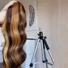 HD Highlight Human Ombre Koronki Przednia Peruki Brazylijskie Włosy Peruki Dla Czarnych Kobiet Honey Blonde Body Wave 360 ​​Peruki czołowe 150% Diva1