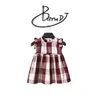 Nieuwe merk baby kleding meisje jurk voor 1-6Y baby zomer plaid katoen pasgeboren meisje kleding pasgeboren mouwloze kinderen meisje kleding q0716