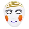 12ピースの空白のマスク白いDYハロウィーンの衣装コスプレマスカレードパーティーフェスティバルアクセサリーの装飾