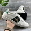 Top Quality Casual Shoes Men Women Platform Chaussures Matte Leather Tennis Skin Skateboarding Shoe Ace Bee Stripes scarpe Embroidery snake