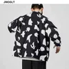 Enkla designfärgblock Jackor Rockar HARAJUKU Dragkedja Herrens överdimensionerade Bomber Jacket Streetwear Man Outwear 210412