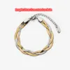 316l Stainless Steel Fashion Upscale Jewelry Three Colors Intertwined Charm Flat Snake Chain Bracelets Bangles for Women