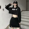 Damskie bluzy bluzy Koreańskie ubrania Wiosna / jesień Crop Top Odzież wysokiej Ulicy osobowości Swetry Drukowanie Postać Moda