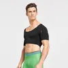 Erkekler Vücut Shapers Erkekler Maoxzon Fermuar Geri Yükseltme Fitness Mahsul Tank Tops Elastik Sıkı Sıkı Salon Yelek Zayıflama İç çamaşırı Korse