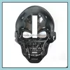 Świąteczny ogród domowy LED LED Horror Glow Scl Scl Fl Face Halloween Super Scary Party Masks Festival Cosplay Costume Materiend DBC Drop