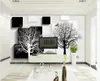 Foto personalizzate Sfondi per pareti 3D murale carta da parati moderno bianco e nero albero murales stereo soggiorno TV sfondo carta cartelle decorazione della casa