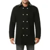 Cappotto da marinaio doppio petto grigio Uomo Inverno Elegante ricamo in oro Cappotto da uomo Trench stile britannico Cappotto maschile Giacca a vento 210522