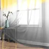 Gelbgraue Leinen-Vorhänge für Schlafzimmer, Wohnzimmer, Farbverlauf, Halb-Voile-Vorhänge, Fenstervorhang, Ösen, Oberteile, Prinzessinnenzimmer 210712