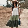 Sukienki swobodne letnia sukienka dla kobiet 2022 Ruffle Sling Kolor Słodki pasiaste macierzyńskie luźne wakacje
