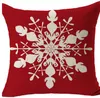 45*45cm Christmas Snowflake Cushion Covers Linen New Year Home Sofa Throw hotel Pillow Case Christmas Decoration Pillow Cover Party Supplies