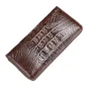 Wallets 100% Crocodile Leather Handbag Men's Long Wallet Business Zipper Back Bone Clip Bag Men