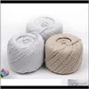 Przędza Lina White Nici Ball Bawełna Zongzi Tapestry Handmade DIY Braided Threestrand Chłonny Rope1 F0 97onu