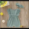 Rompertjes JumpsuitsRompers Kleding Baby Kinderen Moederschap Drop Levering 2021 Babyoverall Hoofdband TUTA DA Bambino Babykleding Peuter Romper Jum