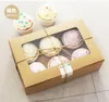 Confezione regalo Bianco puro 6 G Muffin Cupcake Cups Scatola per torta di biscotti Confezione West Point /10 pezzi