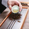 Tea Bricka Svart Tabletop Kinesisk Kung Fu Tea Servering Bambu Table Water Drip Tray 39 * 13cm