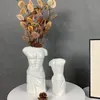 Vaser kreativ kvinnlig kroppskonst vas vit svart porslin manliga muskler halvs för blommor samlarobjekt nordisk heminredning gif
