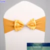 20 färger bröllop satin stol sash spandex bow tie band redo för användning bankett hotell fest dekoration