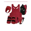 Set completo di equipaggiamento protettivo Sanda Bambini adulti Club di arti marziali Combattimento Boxe Attrezzatura per l'allenamento Tuta da combattimento reale Ginocchiere per gomiti