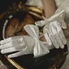 Спортивные перчатки Женщины кружевные сетчатые дамы белые запястье с большим луком узел брак перчатки для вечеринки косплей аксессуары